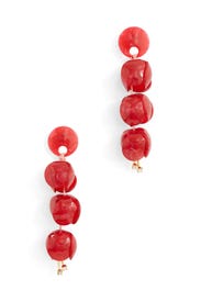 Red Bellflower Linear Earrings by Lele Sadoughi