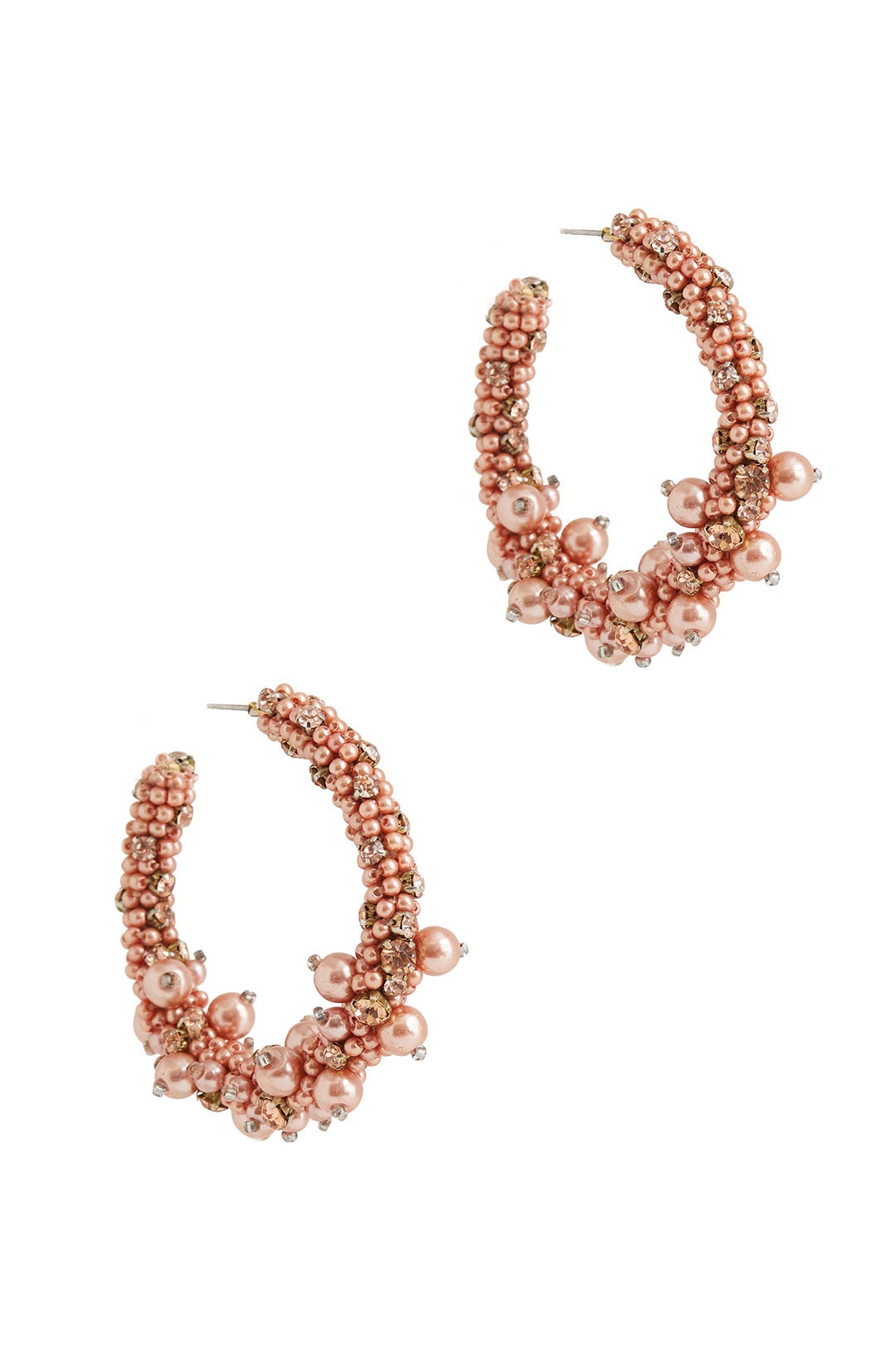 Beaded and Pearl Hoop Earrings by Oscar de la Renta 1
