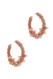Beaded and Pearl Hoop Earrings by Oscar de la Renta