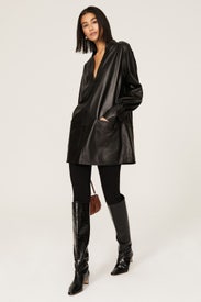Faux Leather Tunic Dress by Rebecca Taylor NYC
