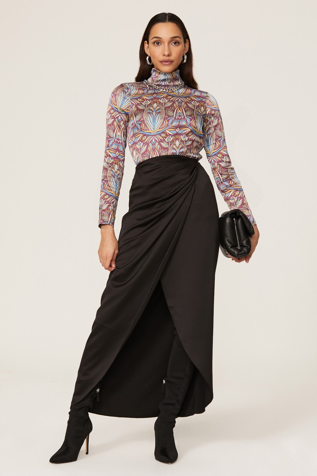 Nouveau Floral Turtleneck Top by SFIZIO 0