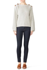 Buttoned Shoulders Sweater by sita murt