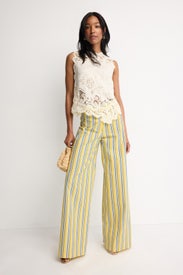 Striped Wide Leg Trouser by Stella Jean