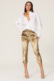 Gold  Velvet Trousers by Stella Jean