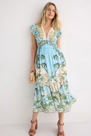 Flutter Sleeve V-Neck Midi by Derek Lam 10 Crosby x RTR