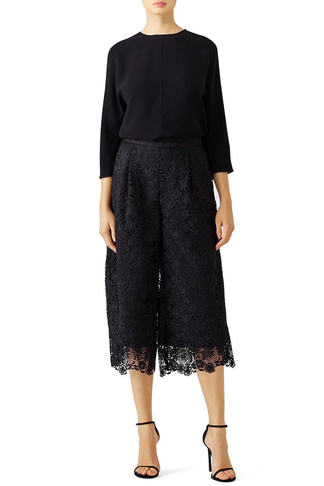 Black Holly Lace Culottes by Diane von Furstenberg 0