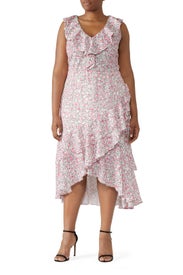 Floral Asymmetric Midi Dress by ELOQUII