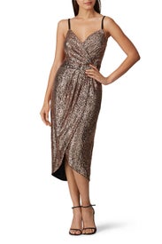 Gold Sequin Midi Dress by Rachel Rachel Roy