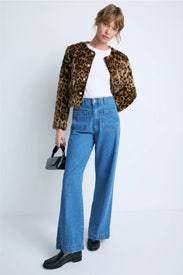 Logan Wide-Leg High-Rise Blue Jeans by Sandro