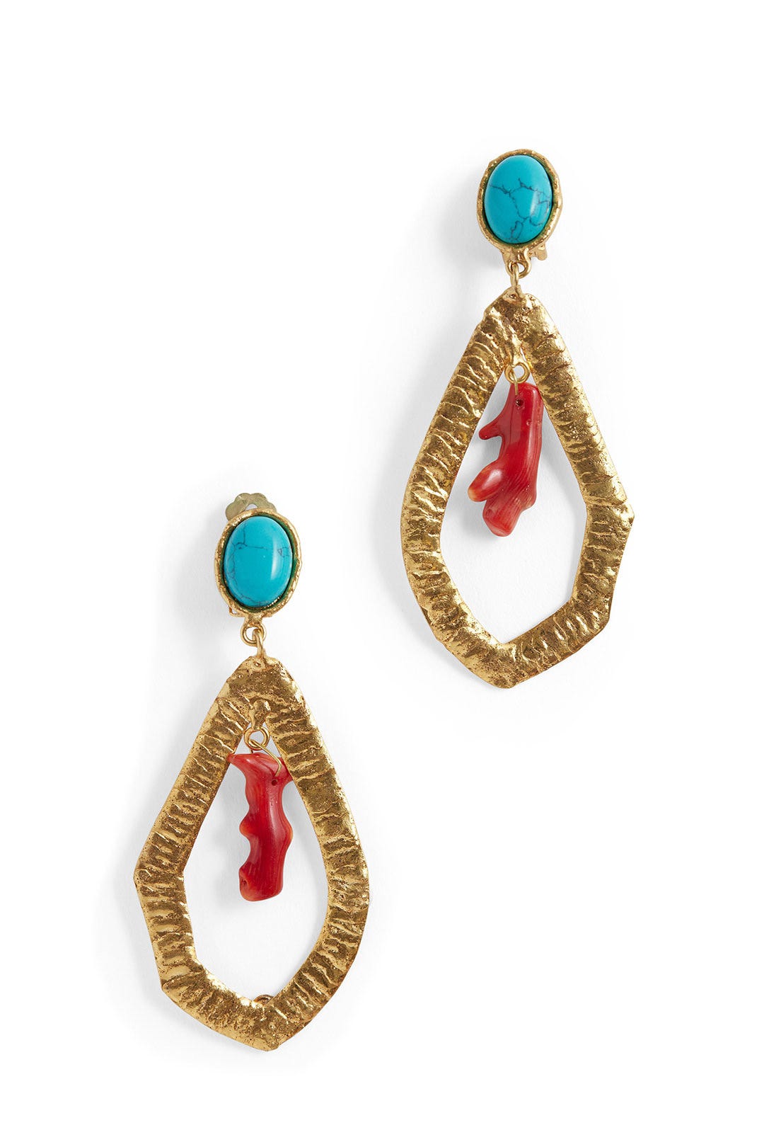 Turquoise Corail Drop Earrings by Sylvia Toledano