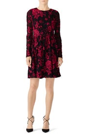 Red Floral Embroidered Dress by Badgley Mischka