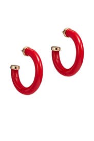 Large Red Hoop Earrings by Kenneth Jay Lane