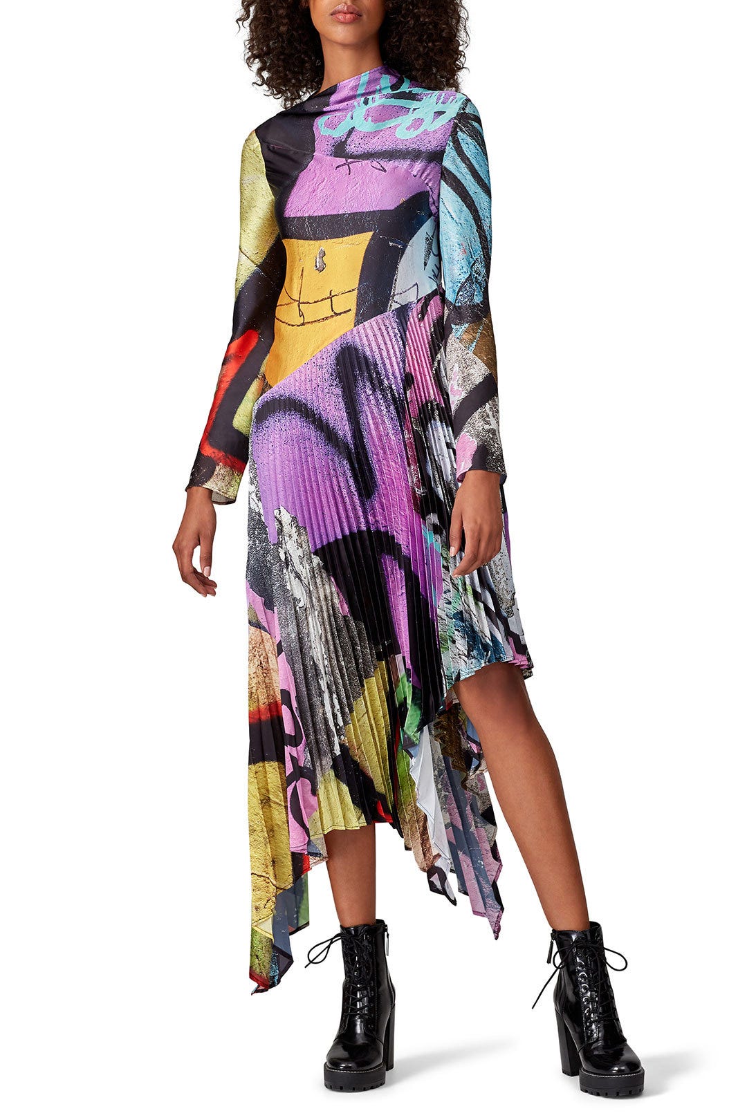 Grafitti Print Pleated Dress by Marques' Almeida 0