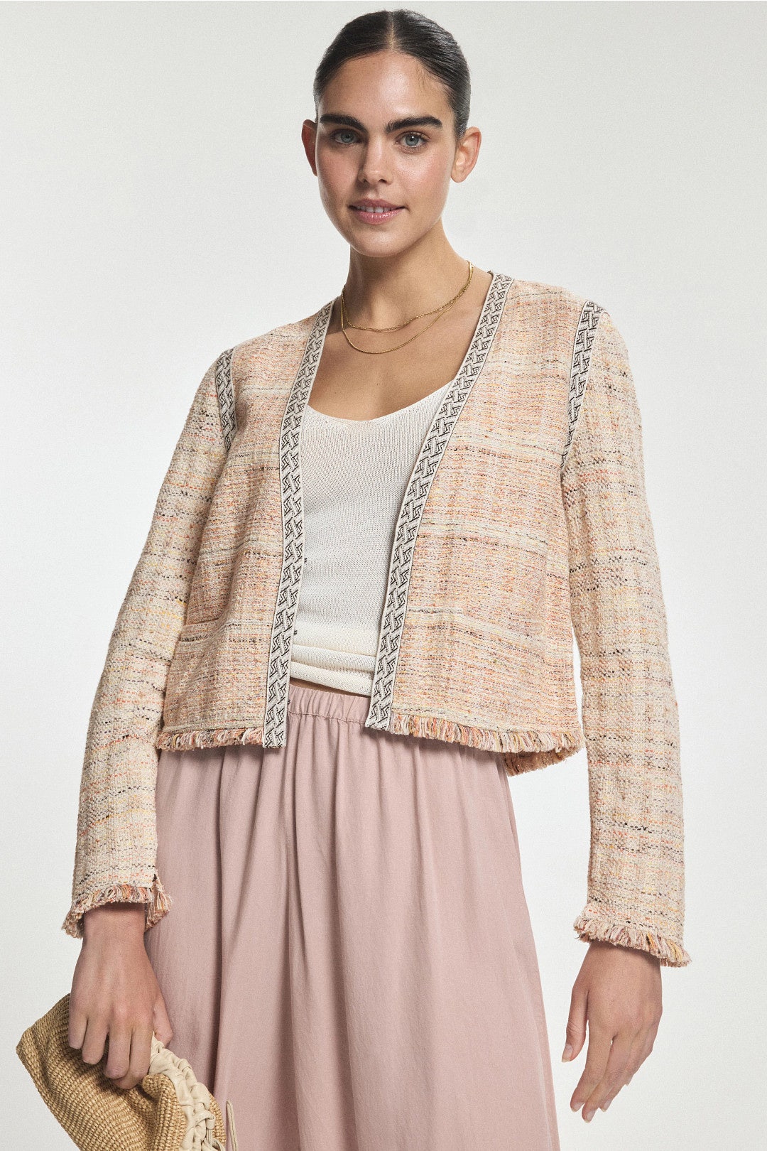 Contrast Trim Knit Jacket by NIC + ZOE 0