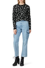 Black Floral Sweater by Sandy Liang