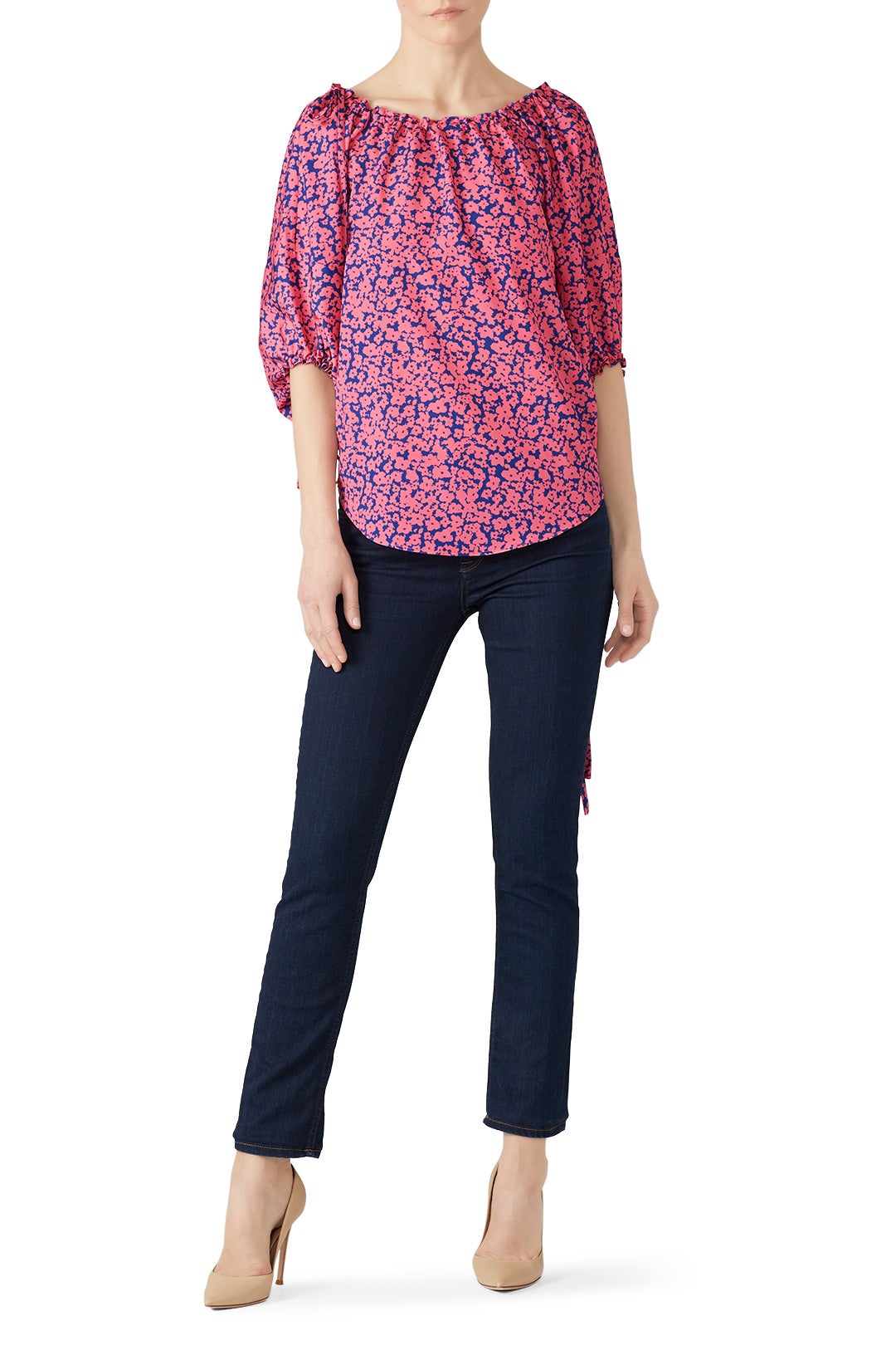 Pink Drawstring Balloon Blouse by Derek Lam 10 Crosby x RTR 0