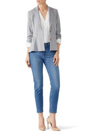 Windowpane Asymmetric Blazer by RACHEL ROY COLLECTION