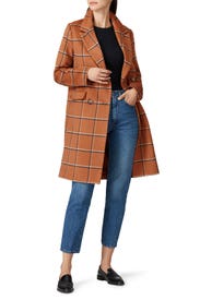 Brown Plaid Wool Coat by Slate & Willow