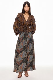 Vanna Blue Paisley Skirt by Ulla Johnson