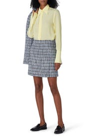 Blue Tweed Skirt by Adam Lippes x RTR