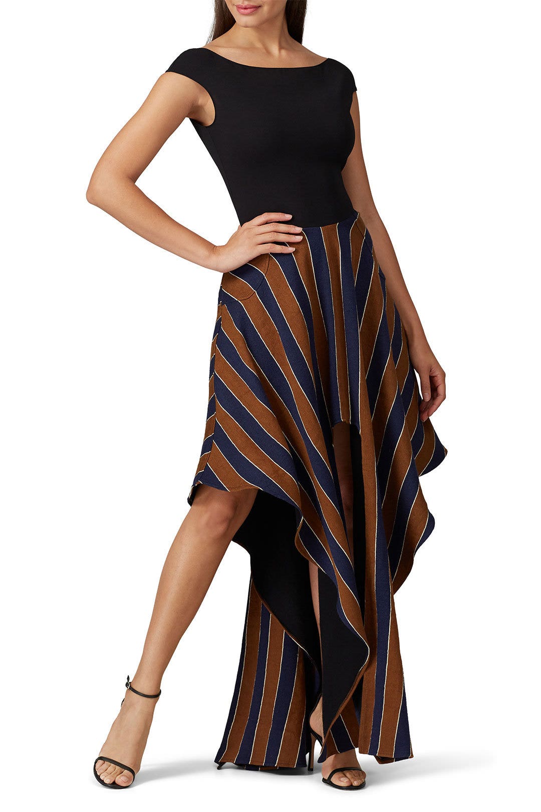 Striped Open Back Dress by Esteban Cortazar 0