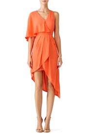 Coral Asymmetrical Wrap Dress by ELLIATT