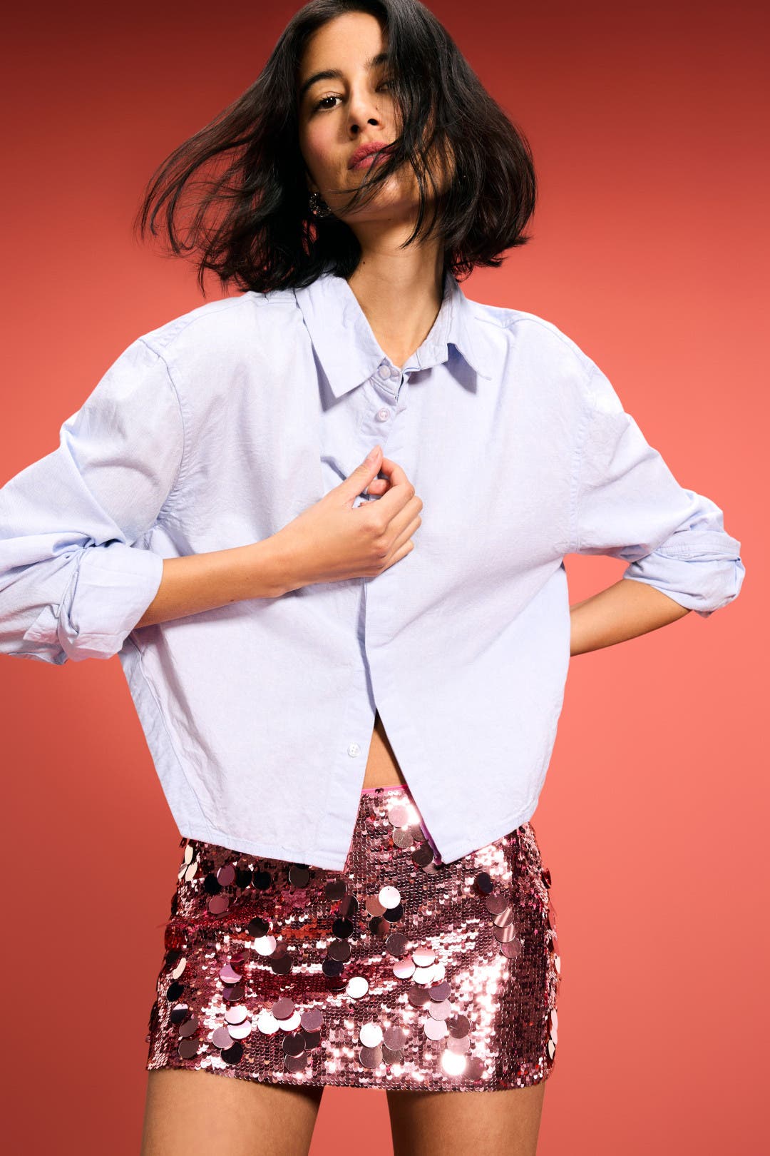 Low Rise Paillette Micro Mini Skirt by GUIZIO | Rent the Runway