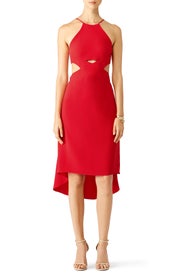 Red Ashley Cut Out Dress by HALSTON