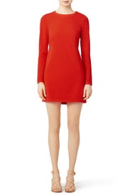 Red Structured Cut Out Dress by Tibi