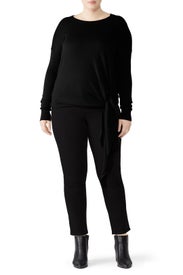 Black Arenal Front Tie Sweater by Universal Standard