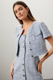 Short Sleeve Tweed Jacket by Toccin
