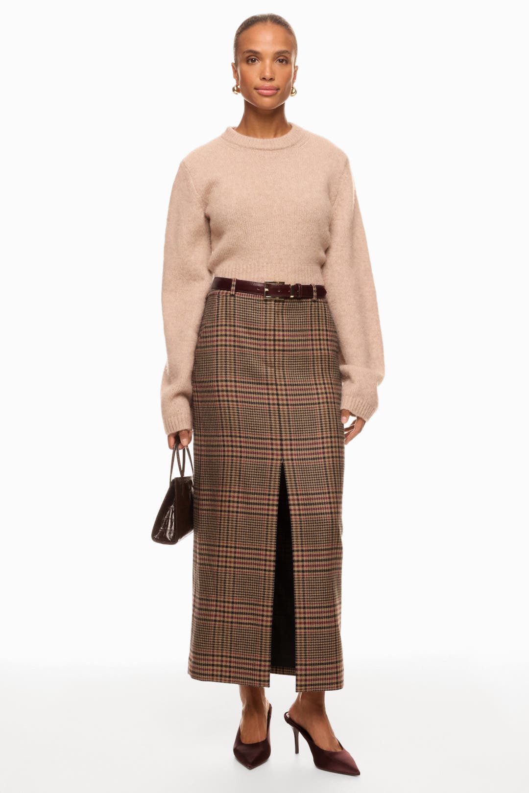 【Veronica Beard】 Maxine plaidバージンウール maxiスカート 0400022023429_CAMELBLACK?wid=