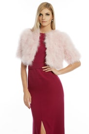 Blush Marabou Bolero by Adrienne Landau
