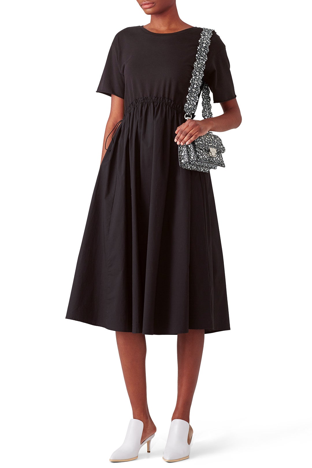 Black Back Tie Dress by CAARA 0