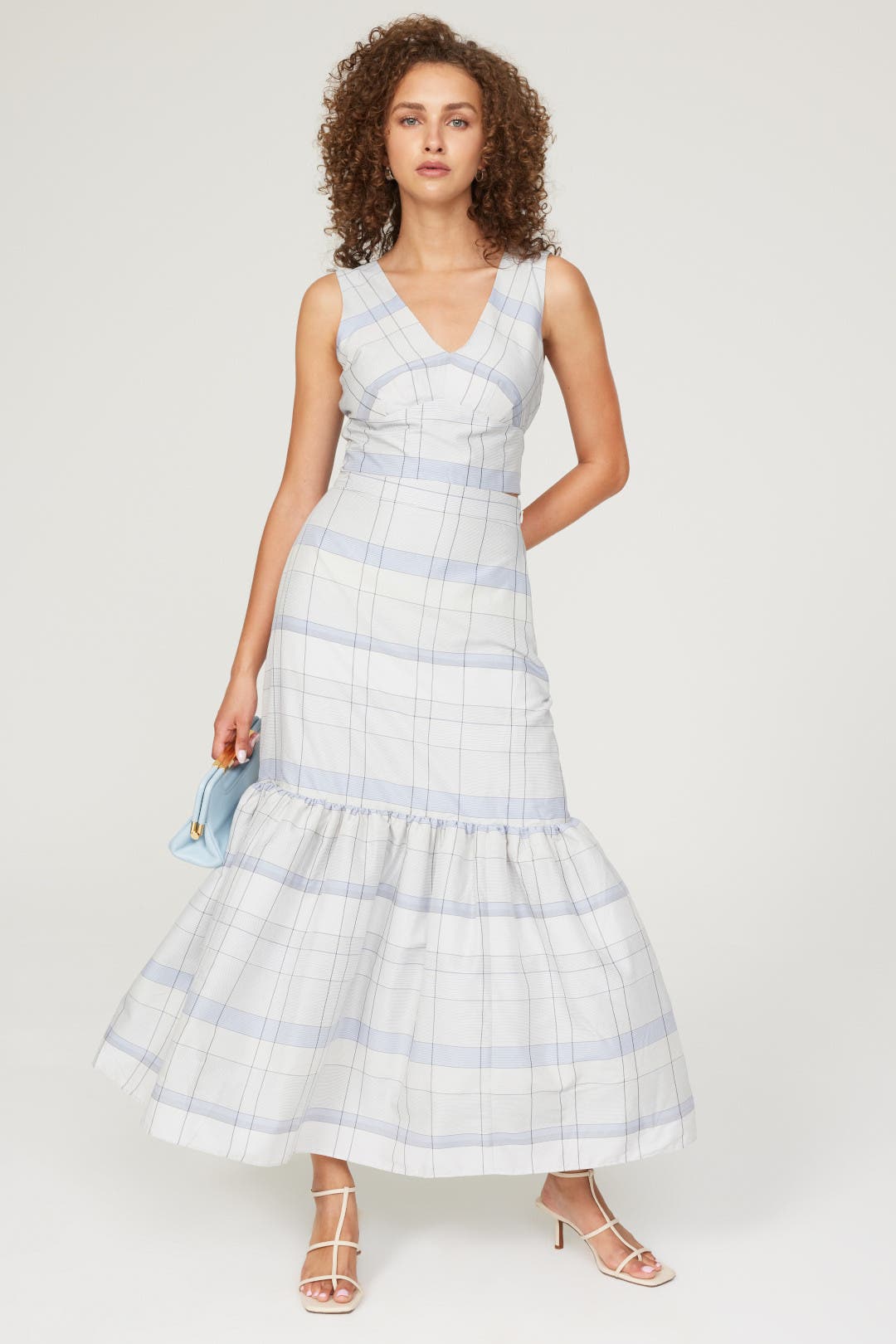 Club Monaco Tie Back Crop Top Blue-print
