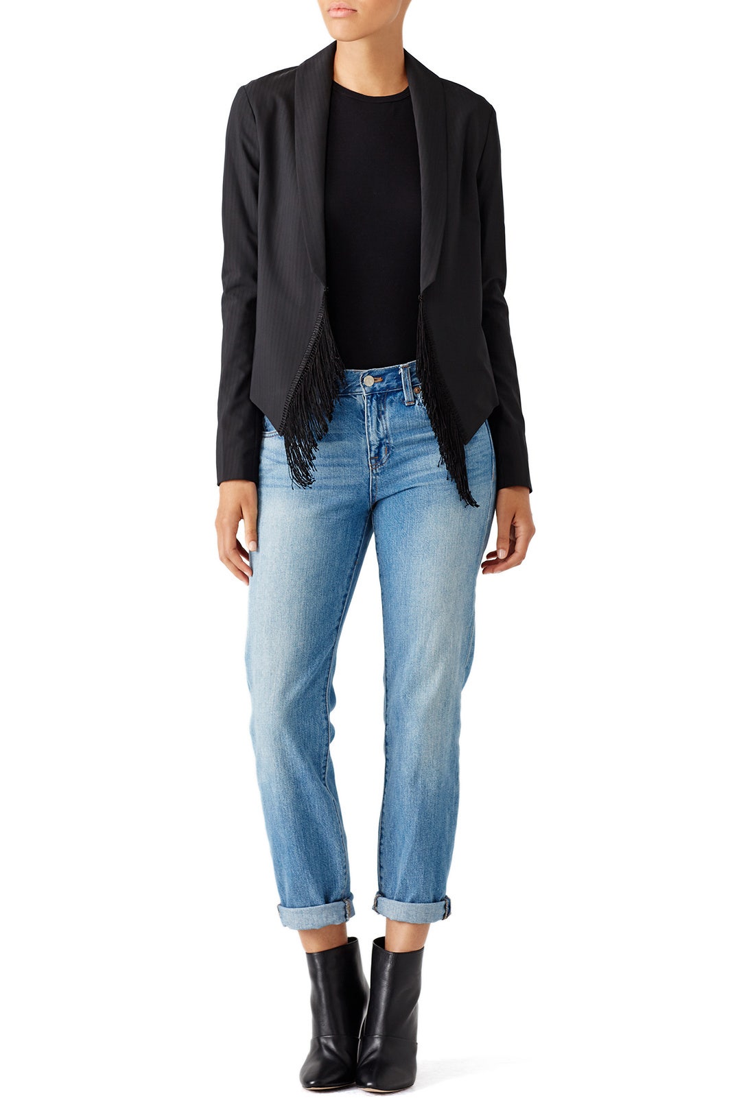 Black Fringe Edge Blazer by Derek Lam 10 Crosby 0