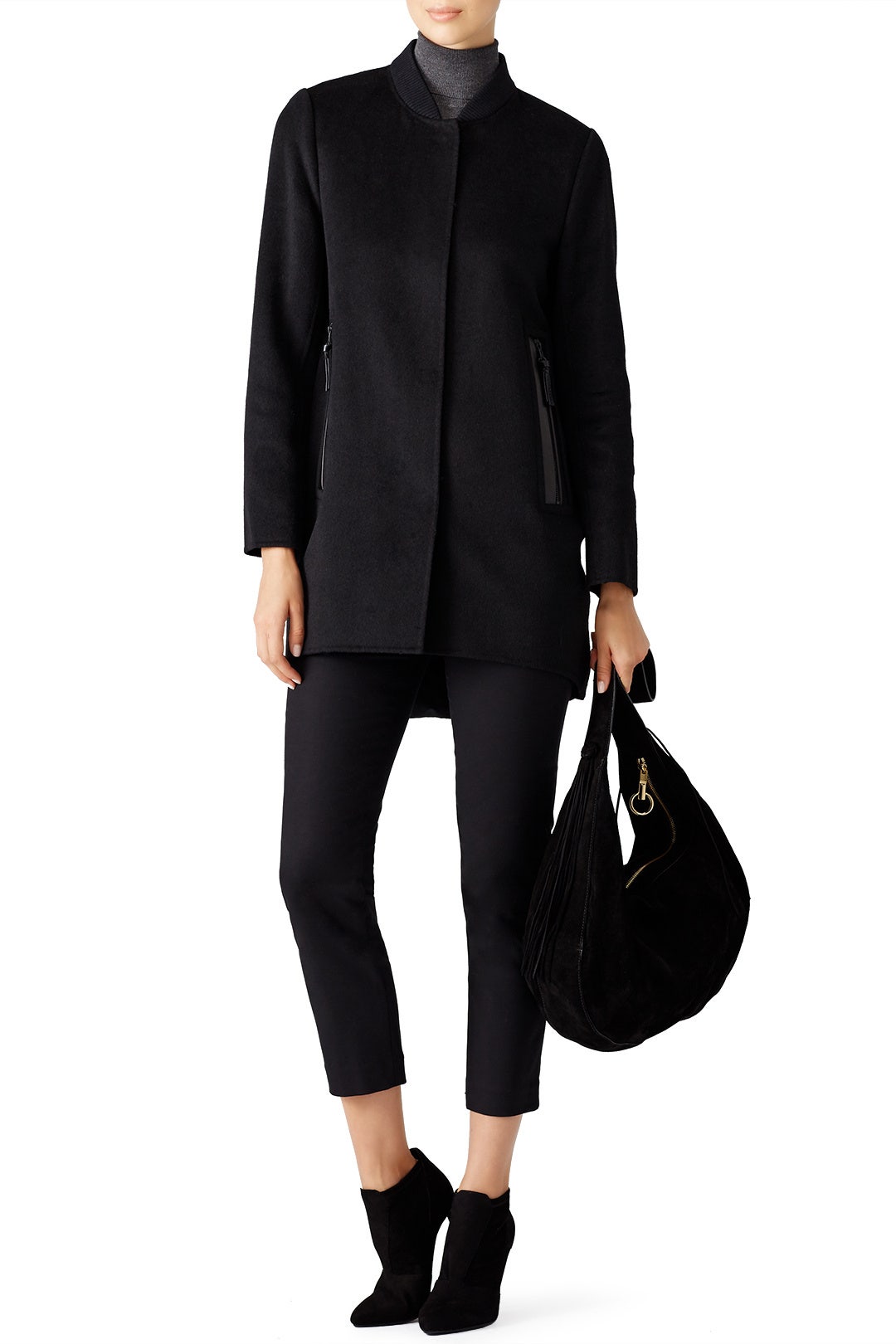 Black Wool Puffer Coat by Derek Lam 10 Crosby 0
