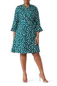 Teal Floral Wrap Dress by ELOQUII
