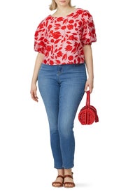 Floral Puff Sleeve Top by ELOQUII