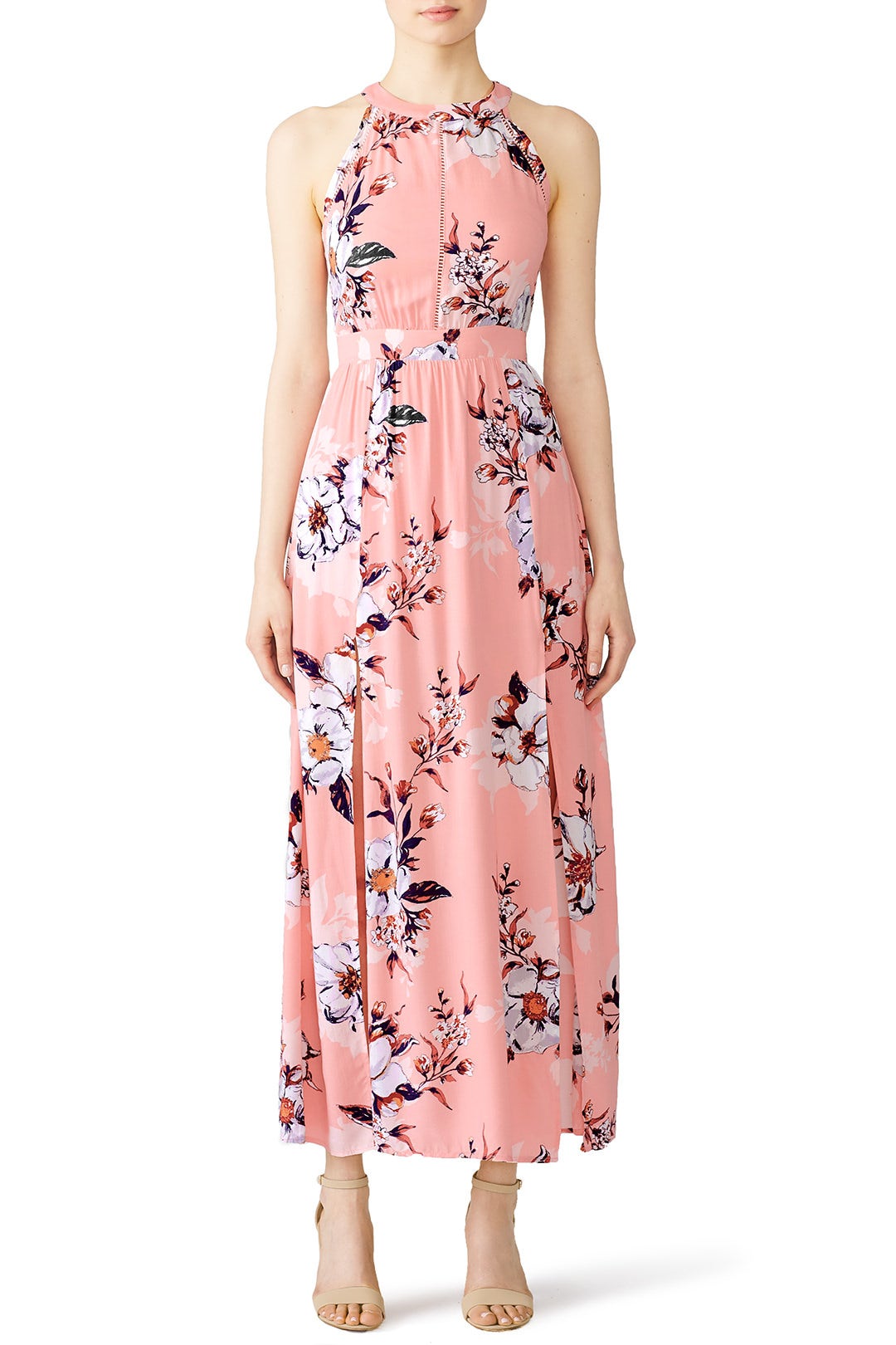Pink Floral Printed Maxi by Fleurtine 0