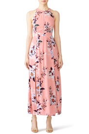 Pink Floral Printed Maxi by Fleurtine