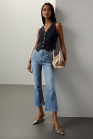 Bella Crop Flare Jeans by LE JEAN