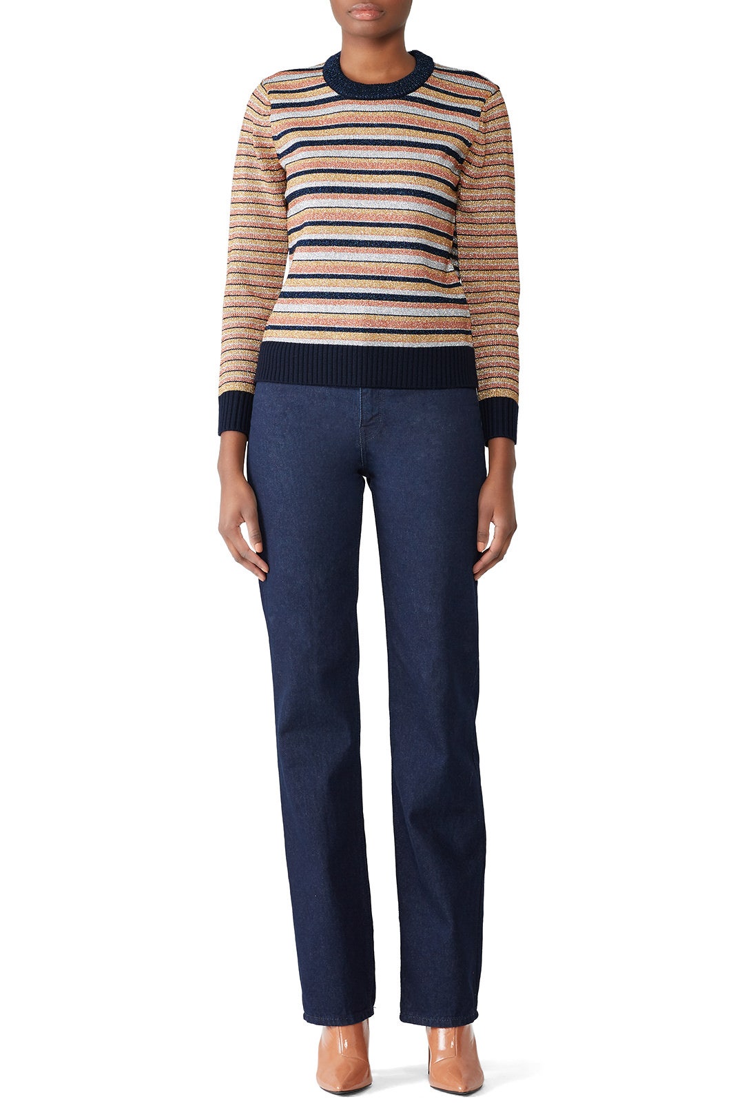 Lurex Stripe Sweater by Tory Burch 0