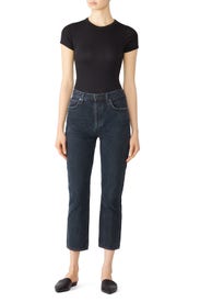 Dark Blue Riley Jeans by AGOLDE