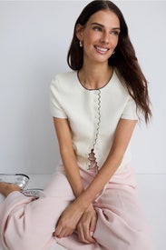 Minala Cardigan With Black Trim by Claudie Pierlot