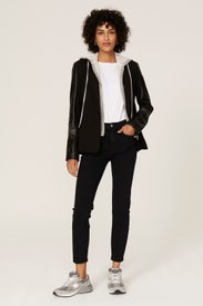 Ryder Faux Leather Sleeve Blazer by Central Park West