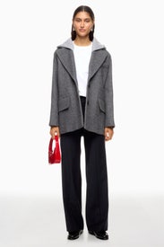 Grey Blazer With Attached Hoodie by Sandro