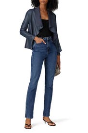 Leather Drape Jacket by Slate & Willow