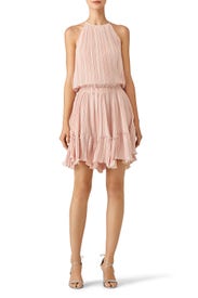 Pleated Blouson Dress by HALSTON