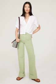 Green Mia Wide Cuff Jeans by Joe's Jeans